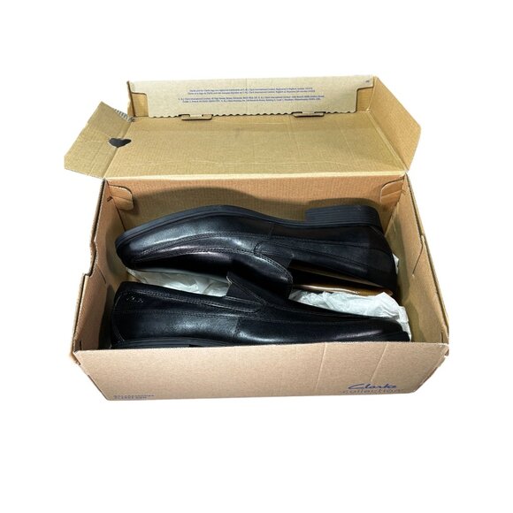 Clarks Mens Tilden Free Black Leather Slip-On Loafers Size 10.5M - Picture 7 of 8